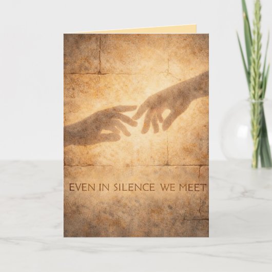 Even in Silence We Meet Romantic Minimal Feestdagen Kaart (Voorkant)