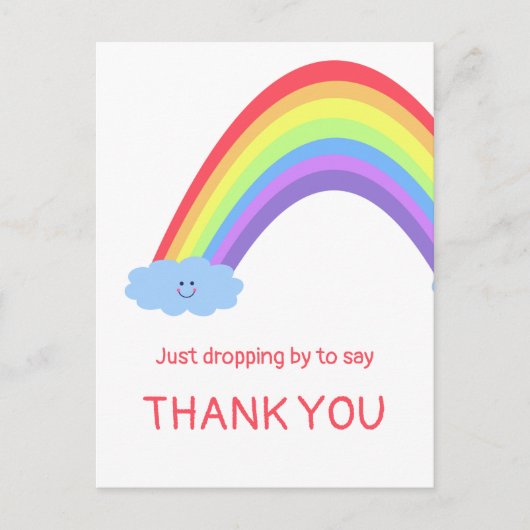 Even langs komen om TE BEDANKEN.  Uw woorden. Briefkaart (Voorkant)