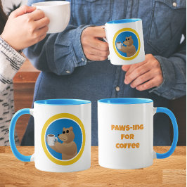 Even pauzeren voor koffie Schattige beer Ochtendko Mok