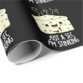 Even wachten, ik stink grappige kaassaus donker BG Cadeaupapier (Rol Hoek)