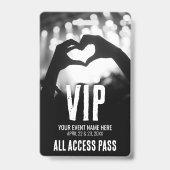 Evenement All Access Pas Zwart Wit VIP Badge (Voorzijde)