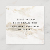 Evenement Bartender Champagne Wit Goud Marmeren Cr Vierkante Visitekaartje (Achterkant)