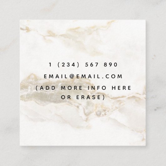 Evenement Bartender Champagne Wit Goud Marmeren Cr Vierkante Visitekaartje (Achterkant)