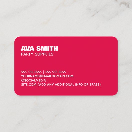 Evenement Decor Ballon Visitekaartje (Achterkant)