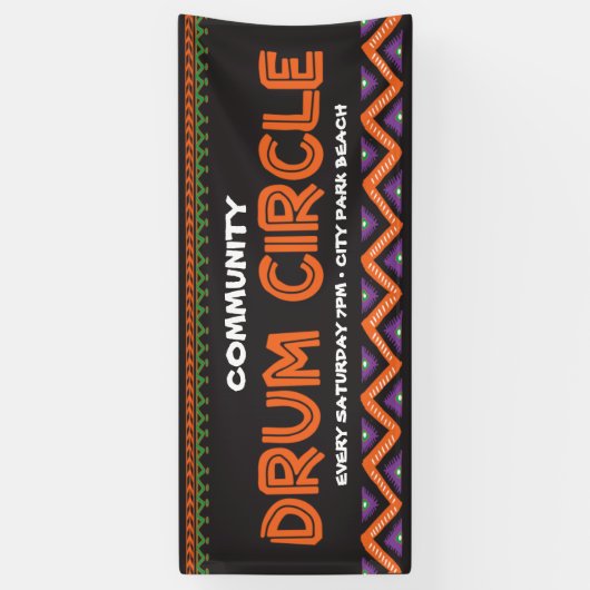 Evenement drumcirkel spandoek (Verticaal)