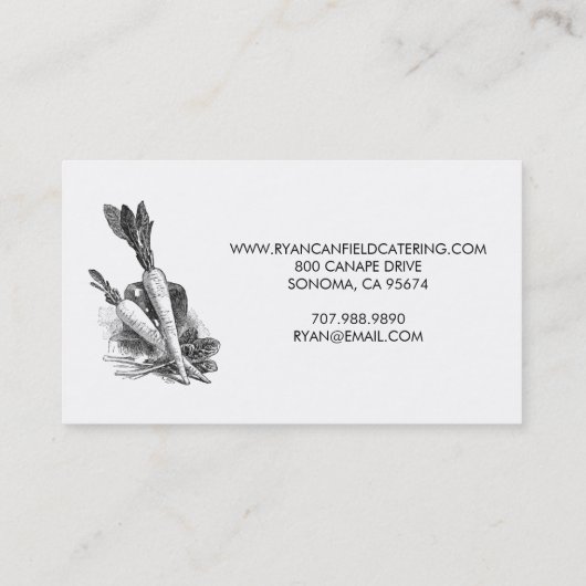 Evenement- en huwelijkscateraar visitekaartje (Achterkant)