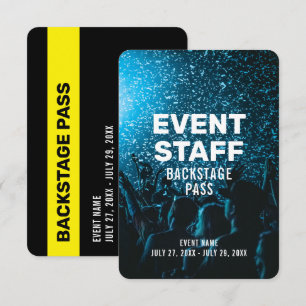 Evenement Foto Backstage Pas Personeel 3.5"x5" ID- Kaart