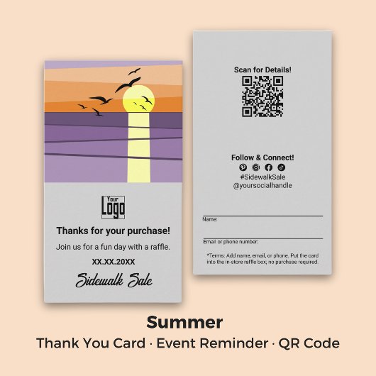 Evenement Herinnering · QR Code · Zomer Bedankt Visitekaartje