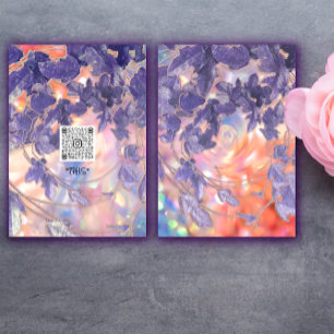 EVENEMENT HOLOGRAFISCHE MODERNE BLADKRANS QR LOGO KAART