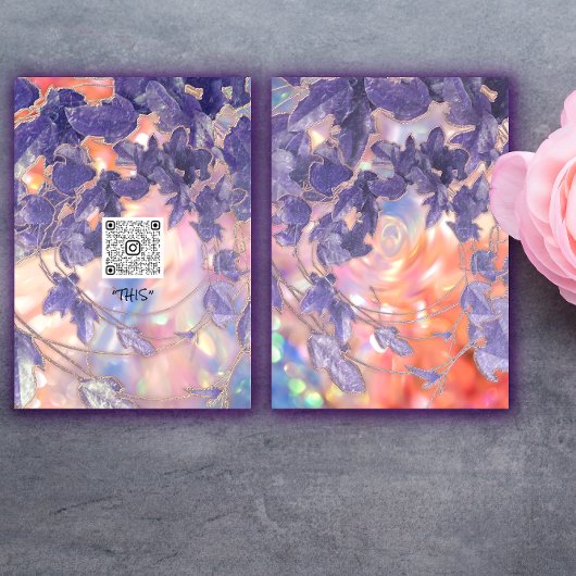 EVENEMENT HOLOGRAFISCHE MODERNE BLADKRANS QR LOGO KAART