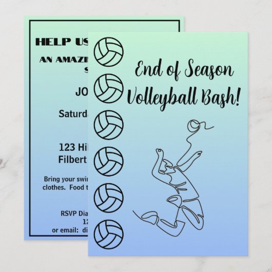 Evenement Naam Locatie Sport Thema Volleybal  Kaart (Voorkant / Achterkant)