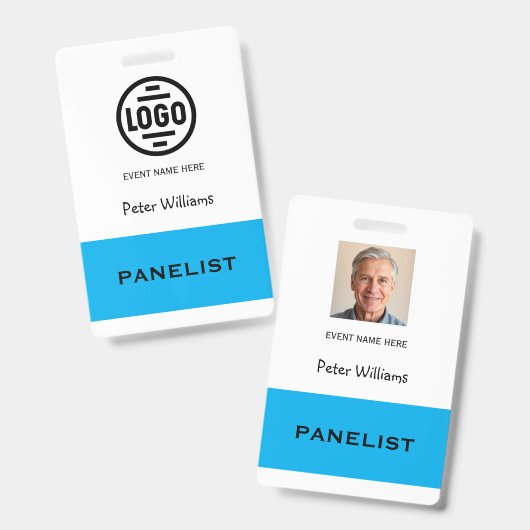 Evenement Panelist Foto ID Badge Pas (Voor- en achterkant)