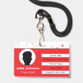 Evenement Personeel Badge (Voorzijde met lanyard)