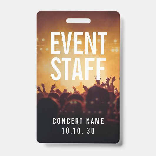 Evenement Personeel Foto Aangepaste Naam Concert Badge (Voorzijde)
