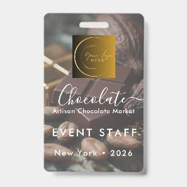 Evenement Personeel Foto Qr Code Logo Chocolade Fe Badge