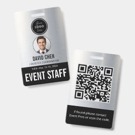 Evenement Personeel ID Badge - Metaal Zilver Zwart