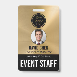 Evenement Personeel ID-badge - Metalen Goud Zwart Badge