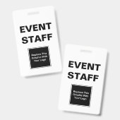 Evenement Personeel ID Twee Afbeelding Ontwerp Bad Badge (Voor- en achterkant)