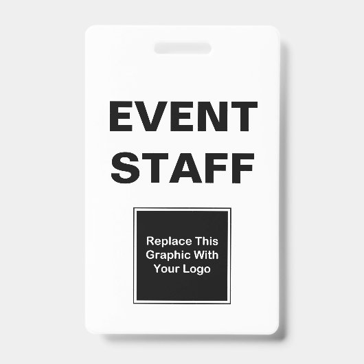 Evenement Personeel ID Twee Afbeelding Ontwerp Bad Badge (Voorzijde)