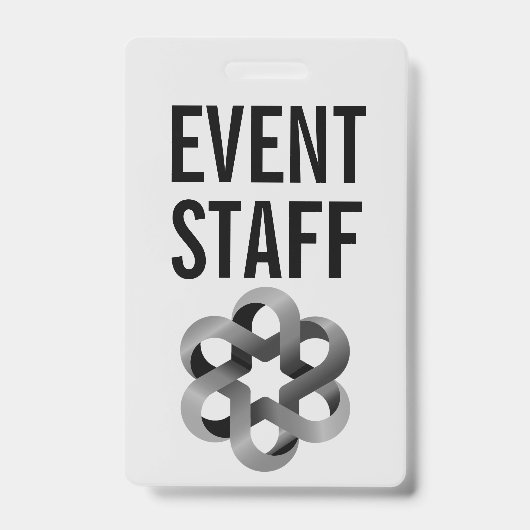 Evenement Personeel Minimalistische Stijl Badge (Voorzijde)