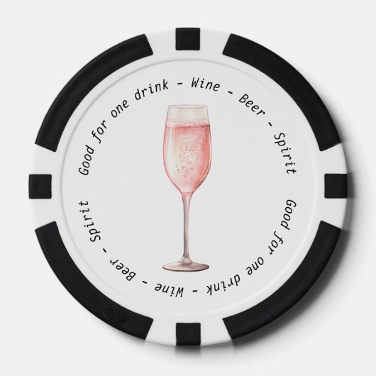 Evenement QR Code Pink Fizz Drink Voucher Poker Chips (Voorkant)