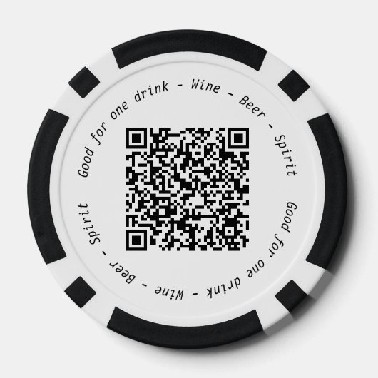 Evenement QR Code Pink Fizz Drink Voucher Poker Chips (Achterkant)
