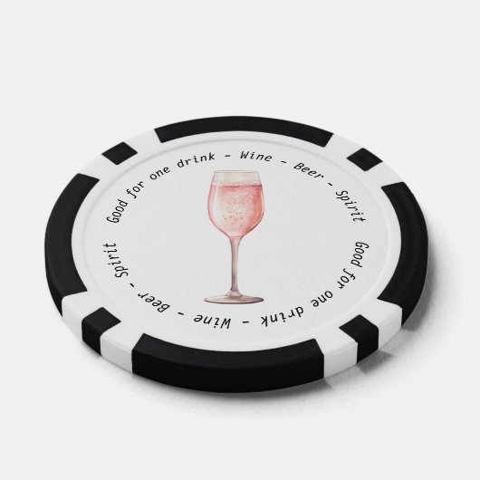 Evenement QR Code Pink Fizz Drink Voucher Poker Chips (Enkel)
