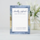 Evenement #Scheepvaart Marineblauw Goud #Watercolo RSVP Kaartje (Staand voorkant)