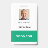 Evenement Sponsor Foto ID Badge Pas (Achterkant)
