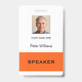 Evenement Spreker Foto ID Badge Pas (Achterkant)