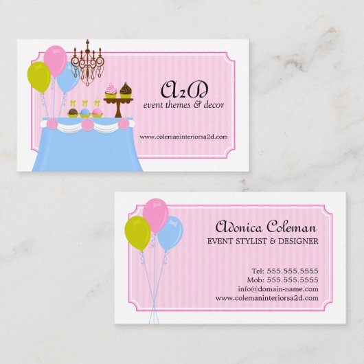 Evenement Stylist Aangepast Visitekaartje (Voorkant / Achterkant)