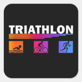 EVENEMENT Triathlon/STICKER/100-200/:Zwemmen, Fiet Vierkante Sticker (Voorkant)