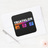 EVENEMENT Triathlon/STICKER/100-200/:Zwemmen, Fiet Vierkante Sticker (Envelop)