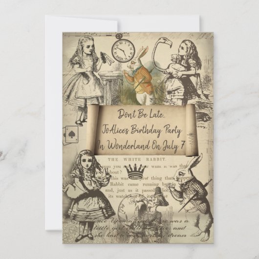Evenement uitnodiging naar Wonderland (Voorkant)