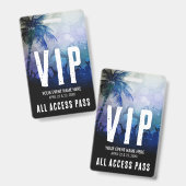 Evenement VIP Blauwe All-Access Pas Badge (Voor- en achterkant)