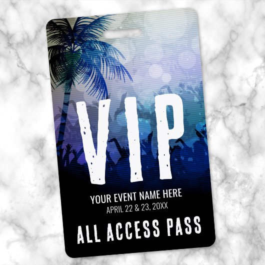 Evenement VIP Blauwe All-Access Pas Badge