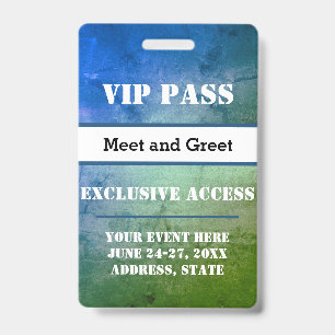 Evenement VIP Pas Exclusieve Toegang Aangepast Badge