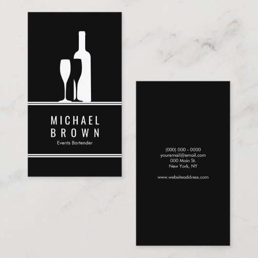 Evenementen Bartender Visitekaartje (Voorkant / Achterkant)