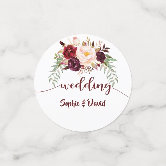 Evenementen Bruiloftsverjaardag Bourgondië Bloemen Confetti (Kleine voorkant)