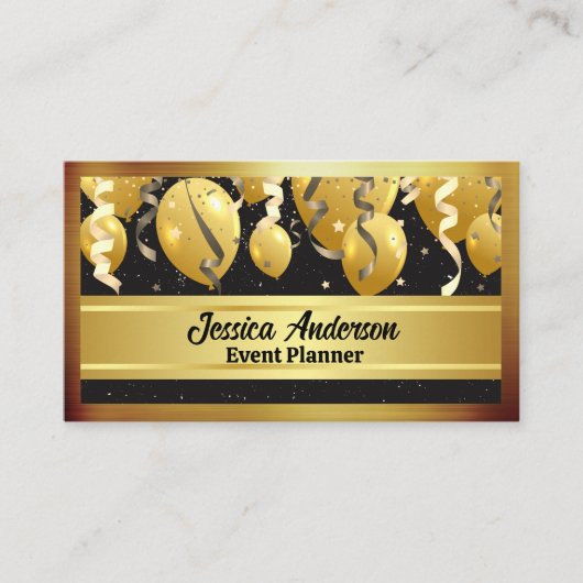 Evenementen Feestballonnen | Confetti | Sterren Visitekaartje (Voorkant)