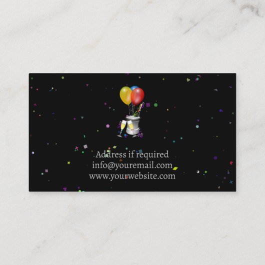 Evenementen Feestplanner Viering Wijn Visitekaartje (Achterkant)