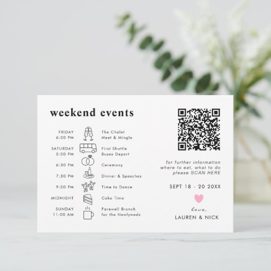 Evenementen in het weekend van de Chicago Skyline  Informatiekaartje (Staand voorkant)