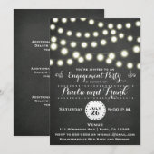 Evenementen Krijtbord String Lights Verloving Kaar Kaart (Voorkant / Achterkant)