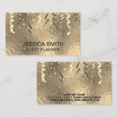 Evenementen Party Popper en Confetti | Goud Folie Visitekaartje (Voorkant / Achterkant)