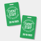 Evenementen Personeel Badge (Voor- en achterkant)
