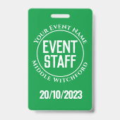 Evenementen Personeel Badge (Achterkant)