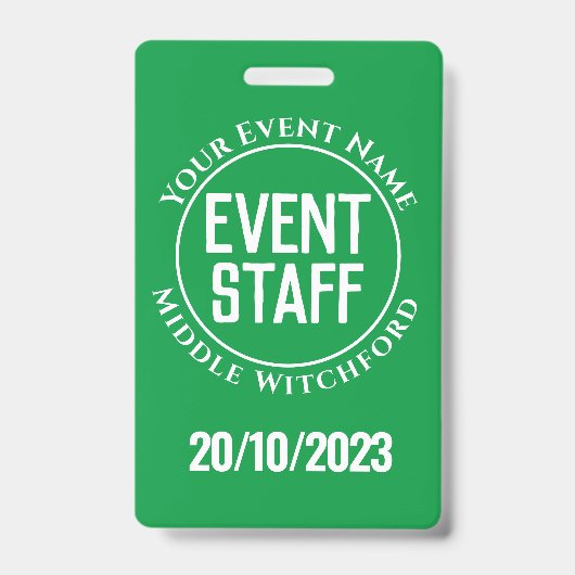 Evenementen Personeel Badge (Voorzijde)
