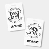 Evenementen Personeel Badge (Voor- en achterkant)