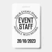 Evenementen Personeel Badge (Achterkant)
