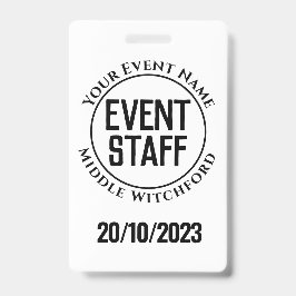 Evenementen Personeel Badge